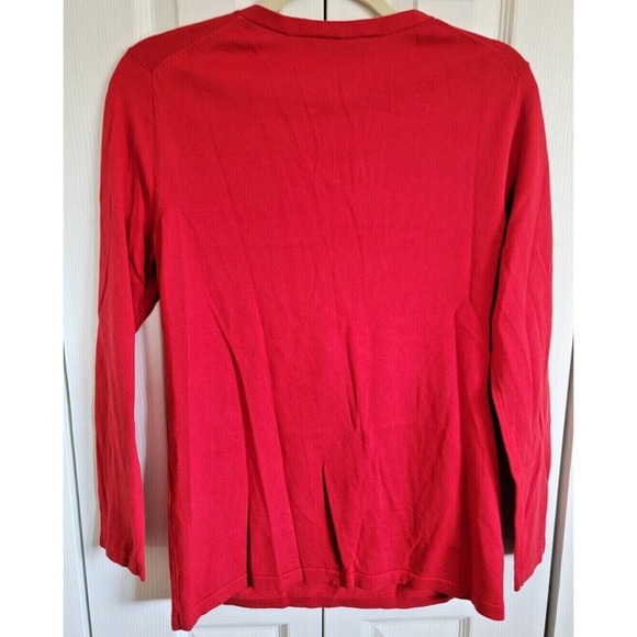 Tommy Hilfiger Women's Long Sleeve Red Sweater Gold Studded Size L NWT - Picture 2 of 6